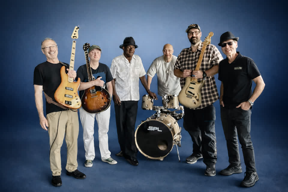 Empty Belly Blues Band featuring Alabama Sam posing in studio